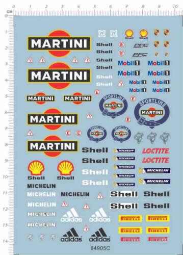 Decals Martini Mobil Michelin Pirelli Logo for Model Car 64905C