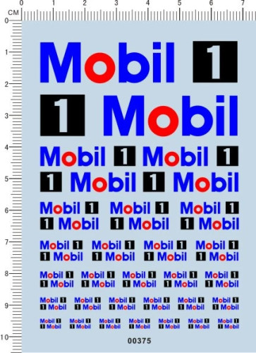 1/24 1/18 1/12 1/10 1/43 Scale Mobil 1 Logo Decals for Model Kit 00375D