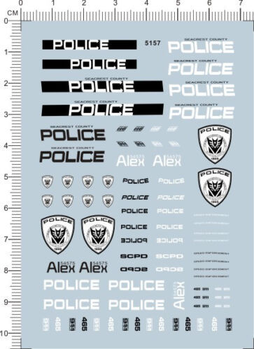 1/24 Scale Water Slide Decals Transformers Police 911 5157
