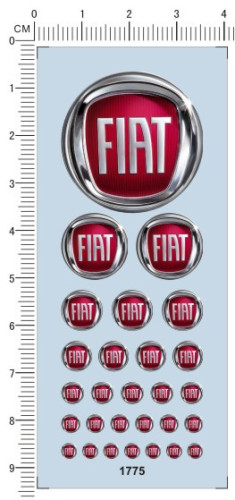 FIAT Logo Decals for 1/24 or other different scales Car Model Kit 1775