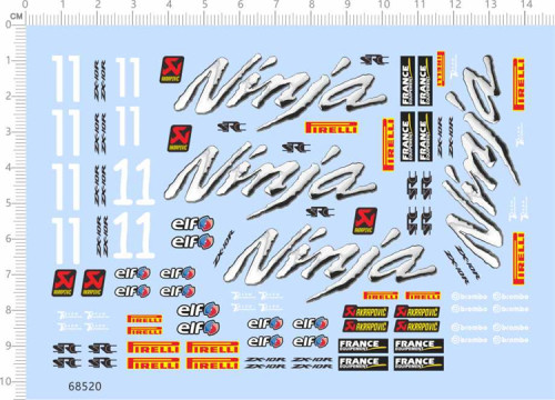 1/12 Scale Decals ninja src elf france zx-10r for Model Kits 68520