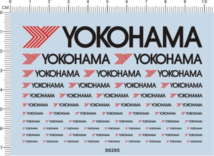 Decals Yokohama for different Scales Model Kits White/Black 00295