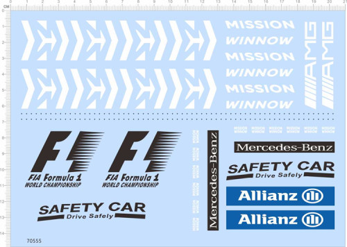 1/18 Scale Decals for F1 Ferrari and Safety Car Model Kits 70555