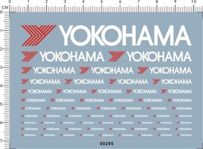 Decals Yokohama for different Scales Model Kits White/Black 00295