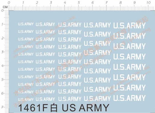 Decals US ARMY for different scales Military Model Kits White 1461F
