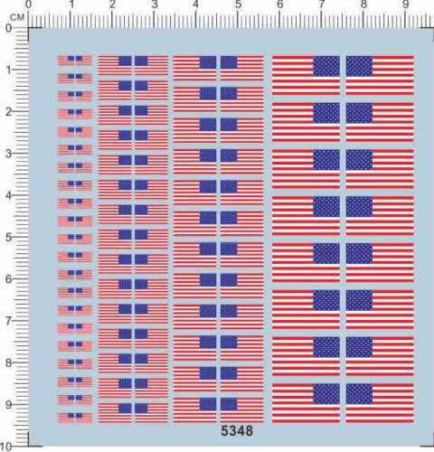 Decals Different Scale USA American Flags for Model Kits 5348