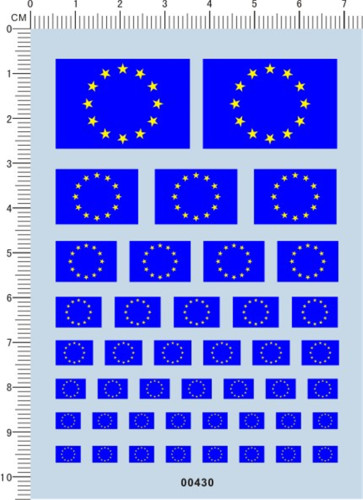 Decals European Union EU Flag for different scales Model Kits D00430