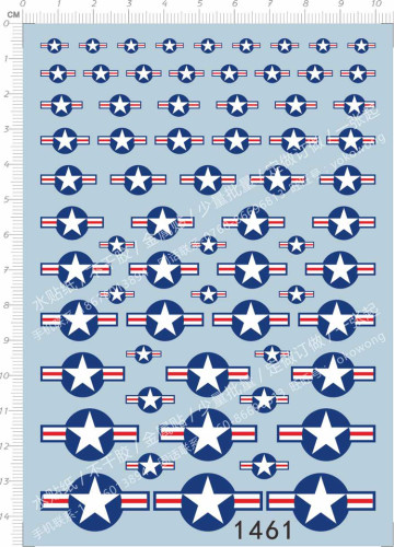 USAF US Air Force Military Aircraft Roundel Markings Decals for different scales Model Kits 1461