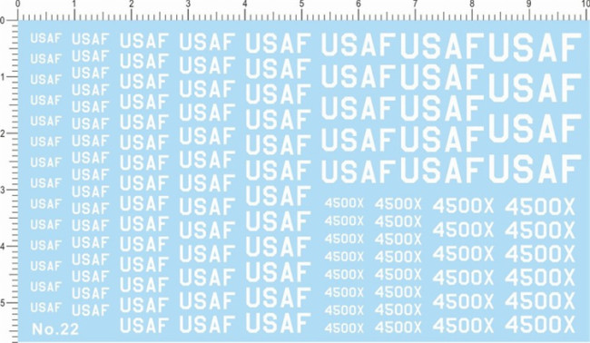 US USAF 4500X Decal for different scales Model Kits Black/White 22
