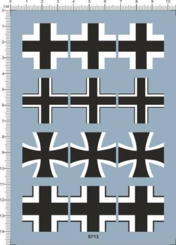 1/6 Scale German Cross Decal for Military Tank Model Kits 5713