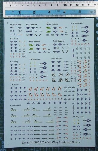 Decals for 1/350 Scale Modern Carrier-based Aircraft Nimitz Model Kits 62127D