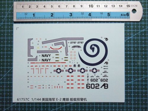 1/144 Scale Decals for US E-2 Hawkeye Aircraft Model Kits 61757C