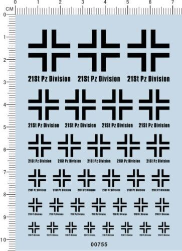Decals German Tank Marking for different scales Military Model Kits 00755 Black/White