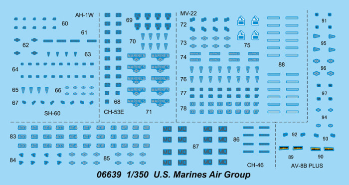 Trumpeter 06639 1/350 Scale U.S. Marines Air Group Military Plastic Assembly Model Kits