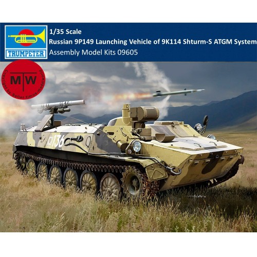 Trumpeter 09605 1/35 Scale Russian 9P149 Launching Vehicle of 9K114 Shturm-S ATGM System Military Plastic Assembly Model Kits
