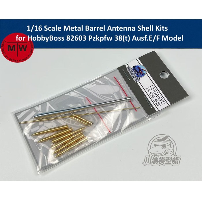 1/16 Scale Metal Barrel Antenna Shell Kits for HobbyBoss 82603 Pzkpfw 38(t) Ausf.E/F Model CYT246
