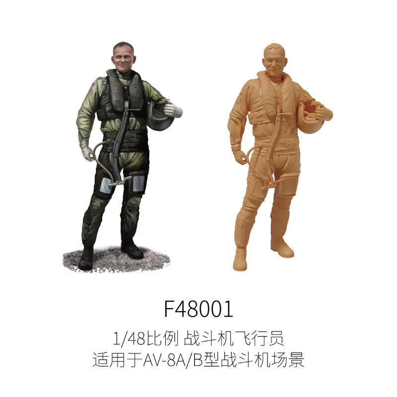 F15DJ50thANNIVERSARY＆F15J 百里基地 2012 1/48 Galaxy 1/48 Scale WWII US Fighter Pilot Resin Figure - Unpainted