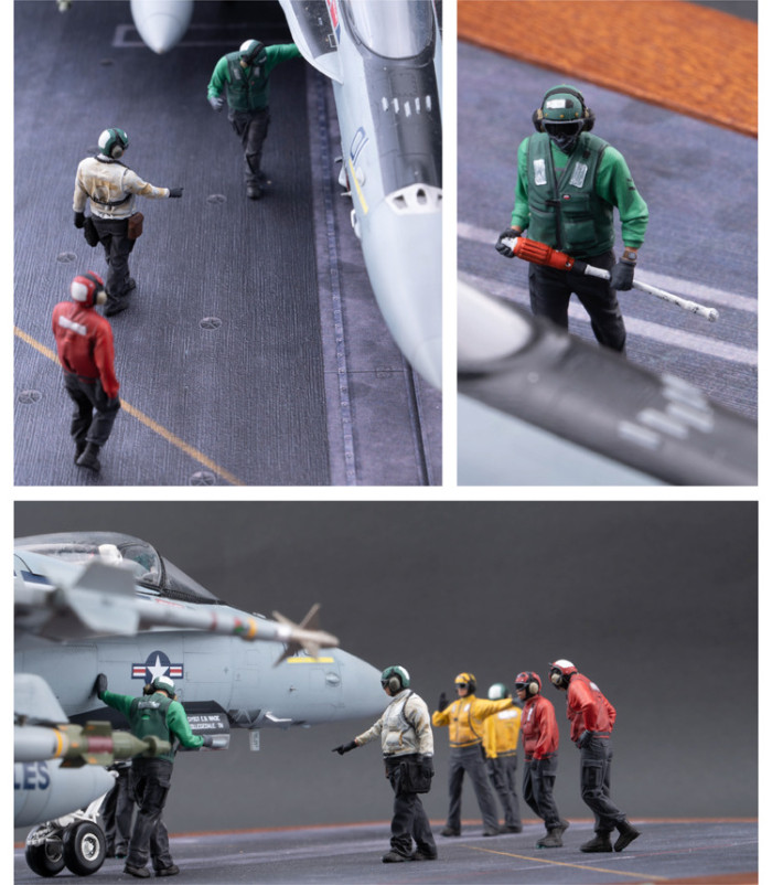 Galaxy 1/48 Scale Carrier Catapult Crew Resin Figure Scene DIY Unpainted Model Kit