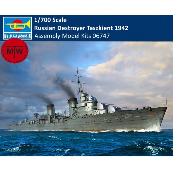 Trumpeter 06747 1/700 Scale Russian Destroyer Taszkient 1942 Military Plastic Assembly Model Kits