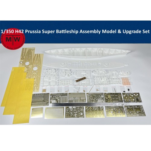 1/350 Scale H42 Preußen/Prussia Super Battleship Warship Assembly Model & Upgrade Set (RC capable) CY530