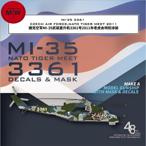 Galaxy G48062 1/48 Scale MI-35 3361 Czech Air Force Nato Tiger Meet 2011 Decals & Mask for Zvezda 4813 Model