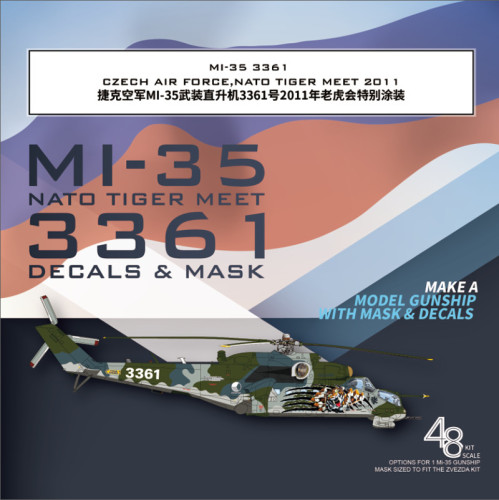 Galaxy G48062 1/48 Scale MI-35 3361 Czech Air Force Nato Tiger Meet 2011 Decals & Mask for Zvezda 4813 Model