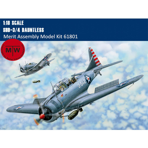 SALE Merit 61801 1/18 Scale SBD-3/4 Dauntless Dive Bomber Military Plastic Aircraft Assembly Model Kits