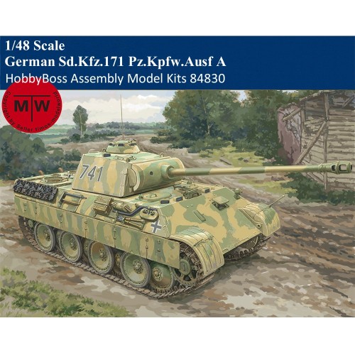 HobbyBoss 84830 1/48 Scale German Sd.Kfz.171 Pz.Kpfw.Ausf A Military Plastic Tank Assembly Model Kits