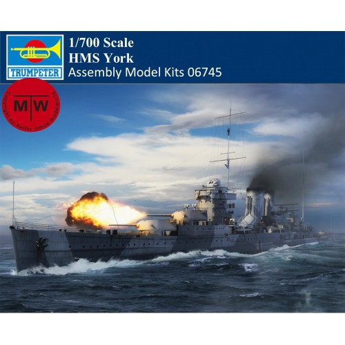 Trumpeter 06745 1/700 Scale HMS York Military Plastic Assembly Model Ship Kits