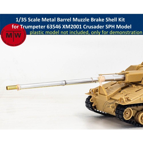 1/35 Scale Metal Barrel Muzzle Brake Shell Kit for Trumpeter 63546 XM2001 Crusader Self-Propelled Howitzer Model CYT283