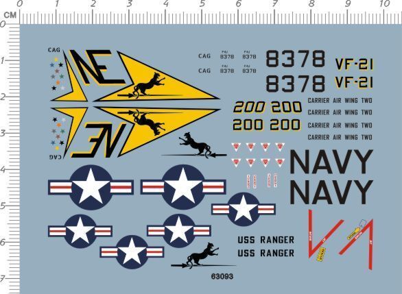 1/144 Scale Decal for US Air Force USAF F-4 Phantom VF-21 Fighter Model Kit 63093