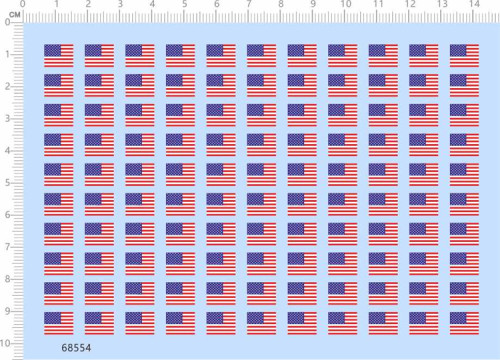 Decal 1/50 Scale American USA Flag for Model Kits 68554
