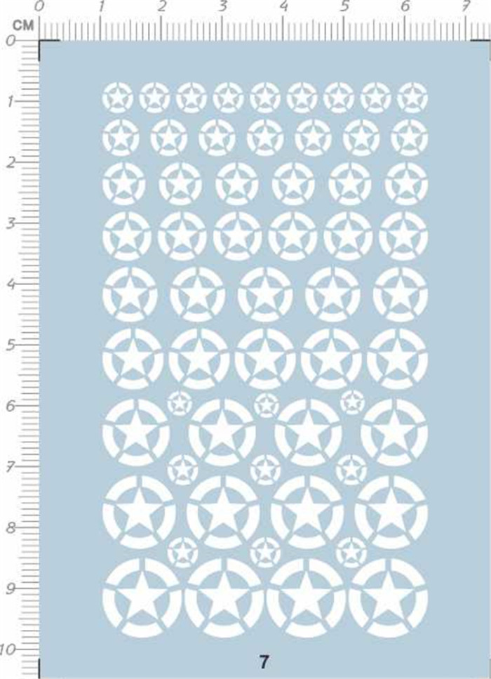 All Scale U.S.A US ARMY Military White Star Markings Model Kit Decal 7