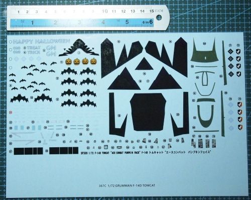 1/72 Scale Decals F-14D TOMCAT ACE COMBAT PUMPKIN FACE for Fighter Model Kit 387C
