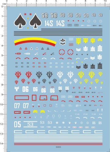 1/144 Scale HG MS PRINCIPALITY OF ZEON Model Kit Decal 5083
