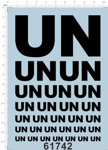 Decal UN United Nations for Different Scales Model Kits White/Black 61742