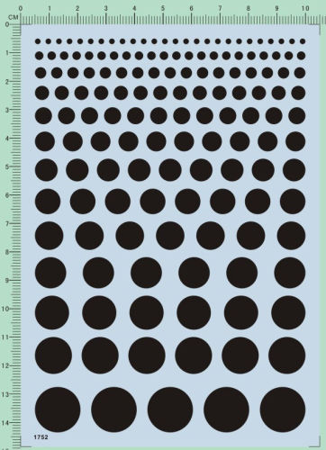 Decals Round White/Black for Different Scales Model Kits 1752