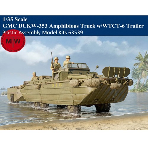 Trumpeter 63539 1/35 Scale GMC DUKW-353 Amphibious Truck w/WTCT-6 Trailer Military Plastic Assembly Model Kits