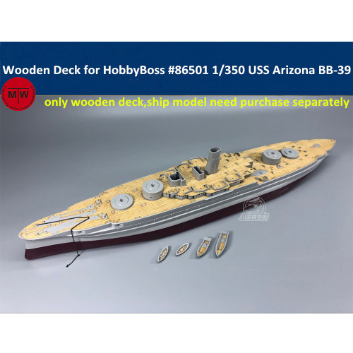 1/350 Scale USS Arizona BB-39 1941 Battleship Upgrade Set for HobbyBoss 86501 Model CY350046Z (Wooden Deck Metal Barrel PE Sheet)