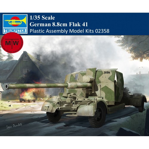 Trumpeter 02358 1/35 Scale German 8.8cm Flak 41 Military Plastic Assembly Model Kits