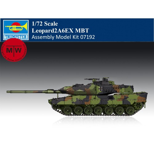 Trumpeter 07192 1/72 Scale Leopard2A6EX MBT Military Plastic Assembly Model Kits