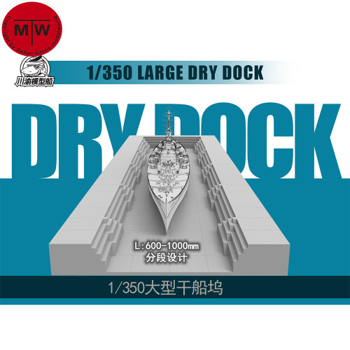 1/350 Scale Large Dry Dock Shipyard Scene DIY for Aircraft Carrier Battleship Model Ship CY733