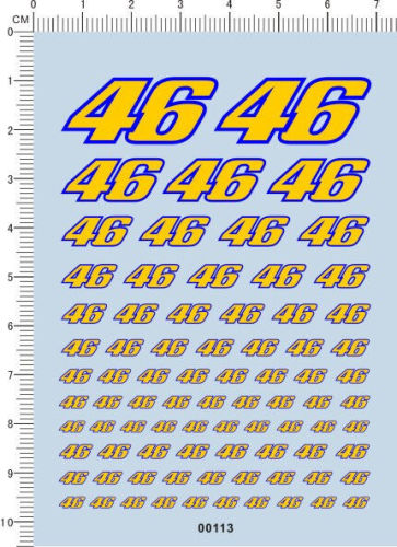 Decals 46 for Different Scales Moto Model Kits 00113