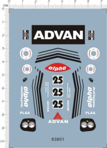 1/43 Scale Decals for Porsche 962 Advan plaa alpha 63801