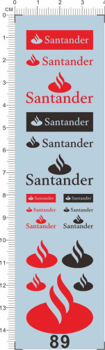 Decals Santander for Different Scales Model Kit 89