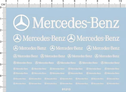 Decals Mercedes-Benz for Different Scales Model Kit 01213 White/Black/Red