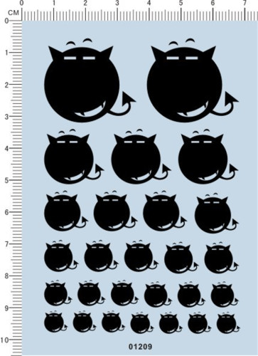 Decals Devil Bomb Cartoon for Different Scales Model Kit 01209 Black/White/Red