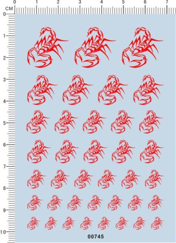 Decals Scorpion for Different Scales Model Kit 00745 Red/White/Black