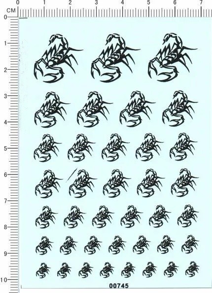 Decals Scorpion for Different Scales Model Kit 00745 Red/White/Black