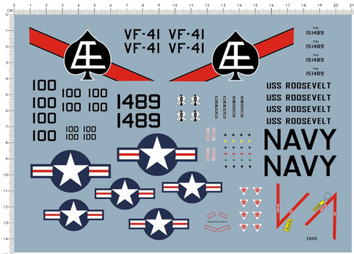 1/32 Scale US F4 Phantom VF41 VF-41 Fighter Model Kit Decals 1608
